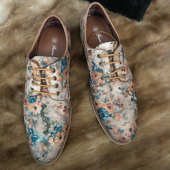 Last 8❣️ Ferro Aldo Floral Lace Up Dress Oxford - Picture 2 of 6